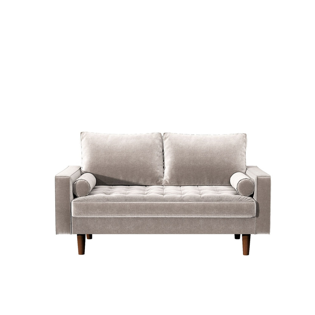 Beige Tufted Loveseat L3509