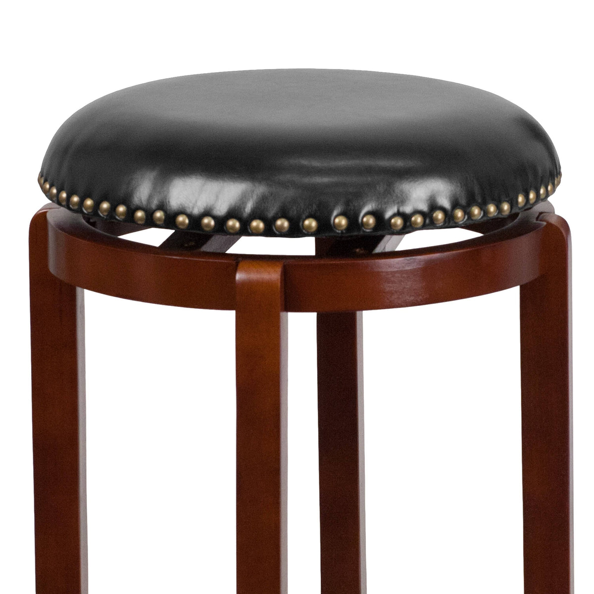 Light Cherry High Backless Wood Barstool with Swivel Seat Y1624