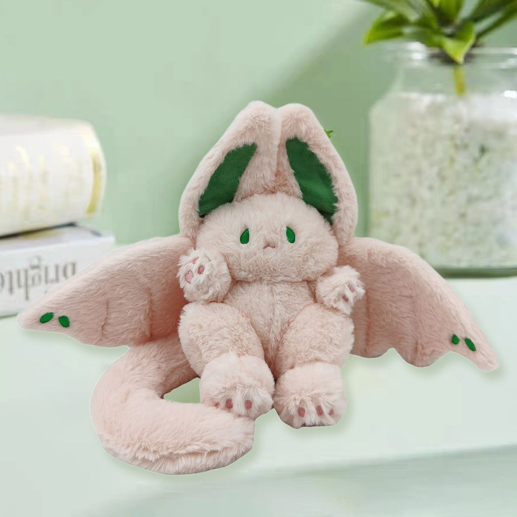 Pink Bat Rabbit Plush Toy with Wings Long Tail Stuffed Animal Pillow Doll K194