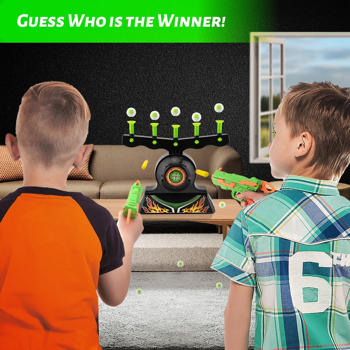 Glow in The Dark Floating Ball Target Practice Toys with 10 Soft Foam Balls O986364