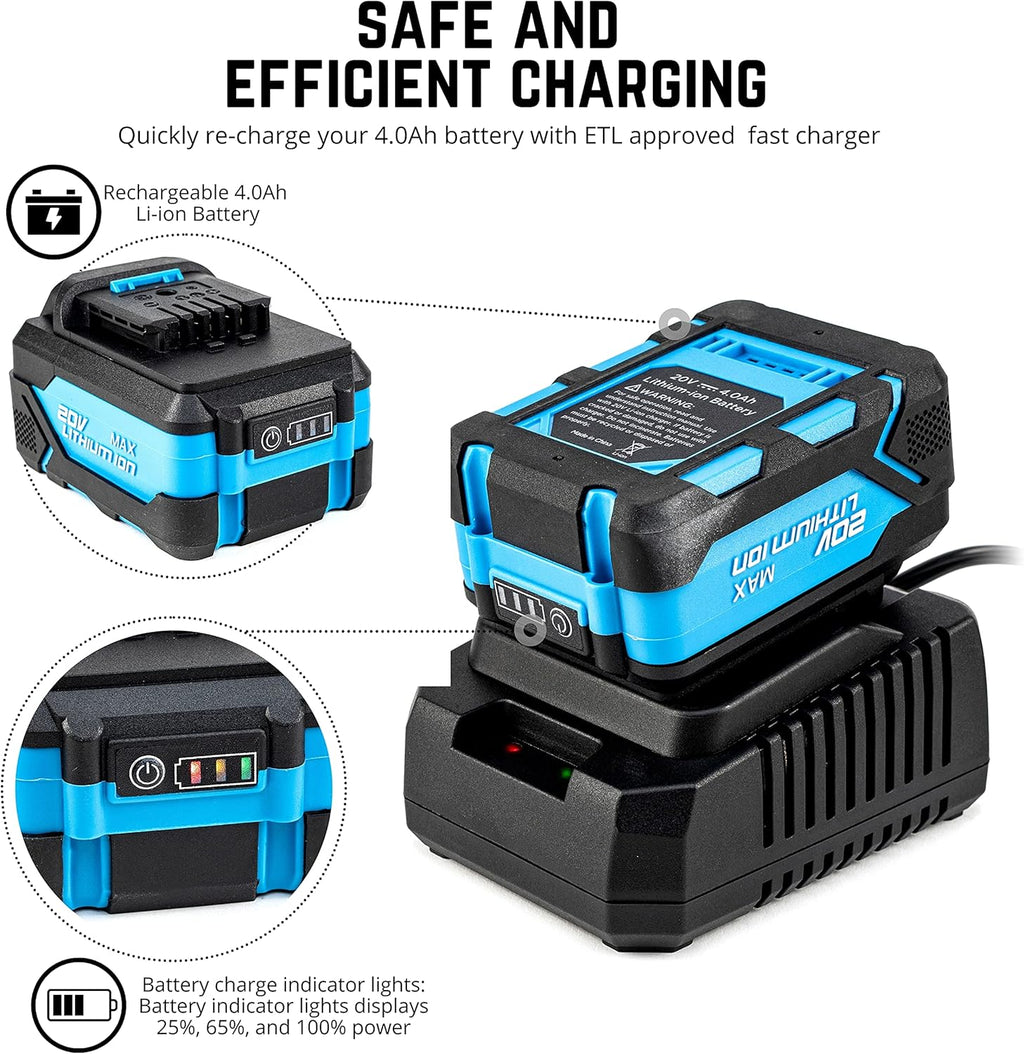 Cordless Rotary Hammer Drill with 20-Volt Li-ion Rechargeable Battery and SDS Plus Bit System S29232