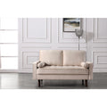 Beige Tufted Loveseat L3509
