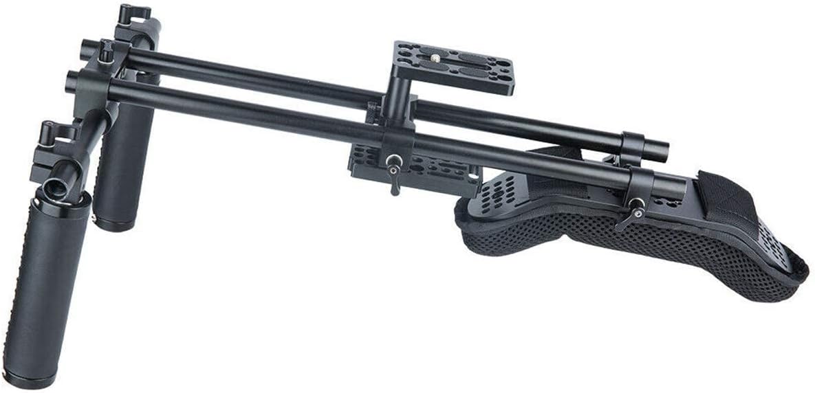 15mm Shoulder Pad Rig Support System with Riser Base Plate Mount, 15mm Rod and Handle Grips for DSLR Camera Y8373