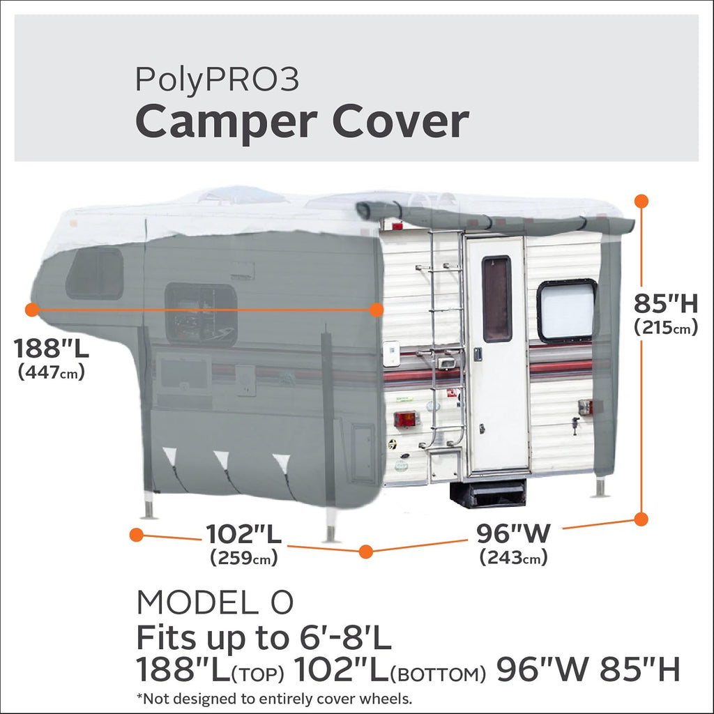 Deluxe Camper Cover, Fits 6' - 8' Campers Y255