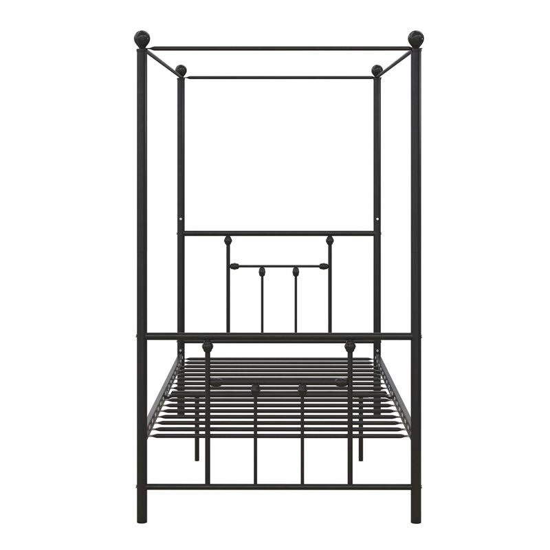 Twin Size Metal Canopy Bed Frame in Black E640
