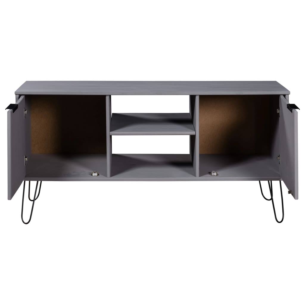 White and Light Wood Solid Pine Wood TV Cabinet U46606