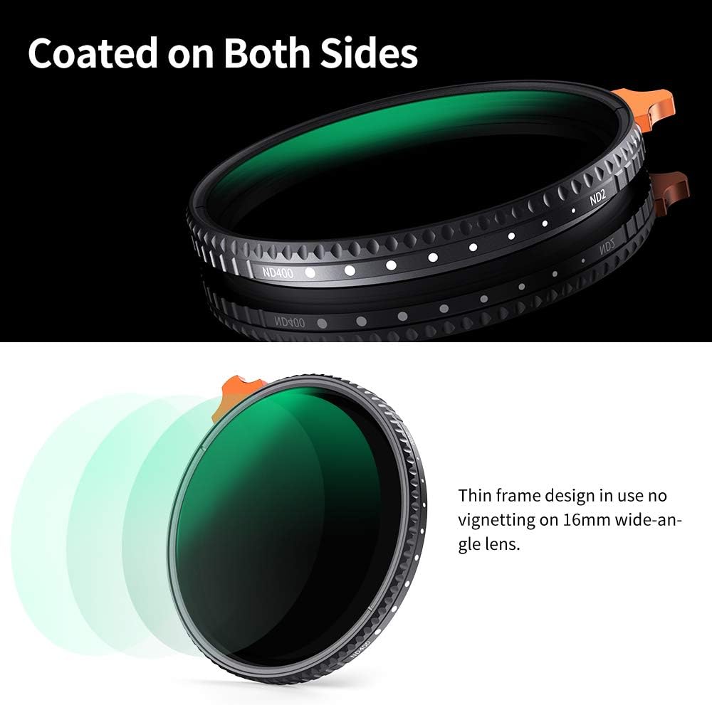 77mm Variable ND Filter ND2-ND400 with Multi-Layer Coatings AGC Glass H804