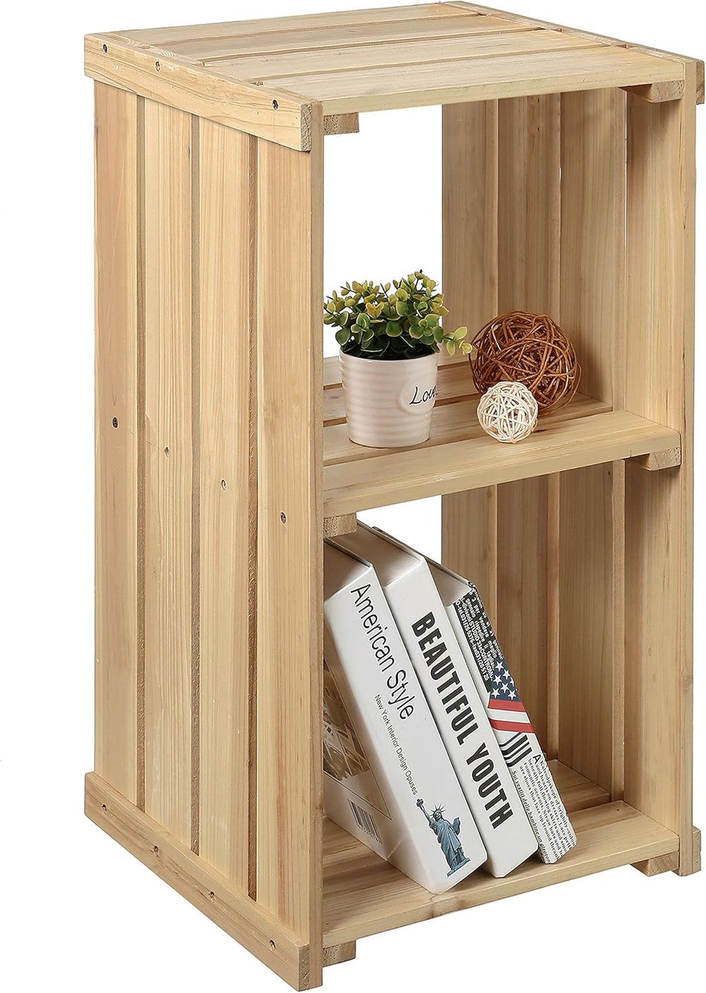 2 Tier Dark Gray Wood Storage Shelf J519984