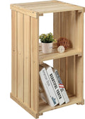 2 Tier Dark Gray Wood Storage Shelf J519984