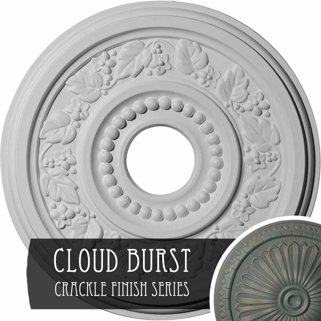 16 1/8 inchod x 3 1/2 inchid x 7/8 inchp Ceiling Medallion, Hand-Painted Cloud Burst C894