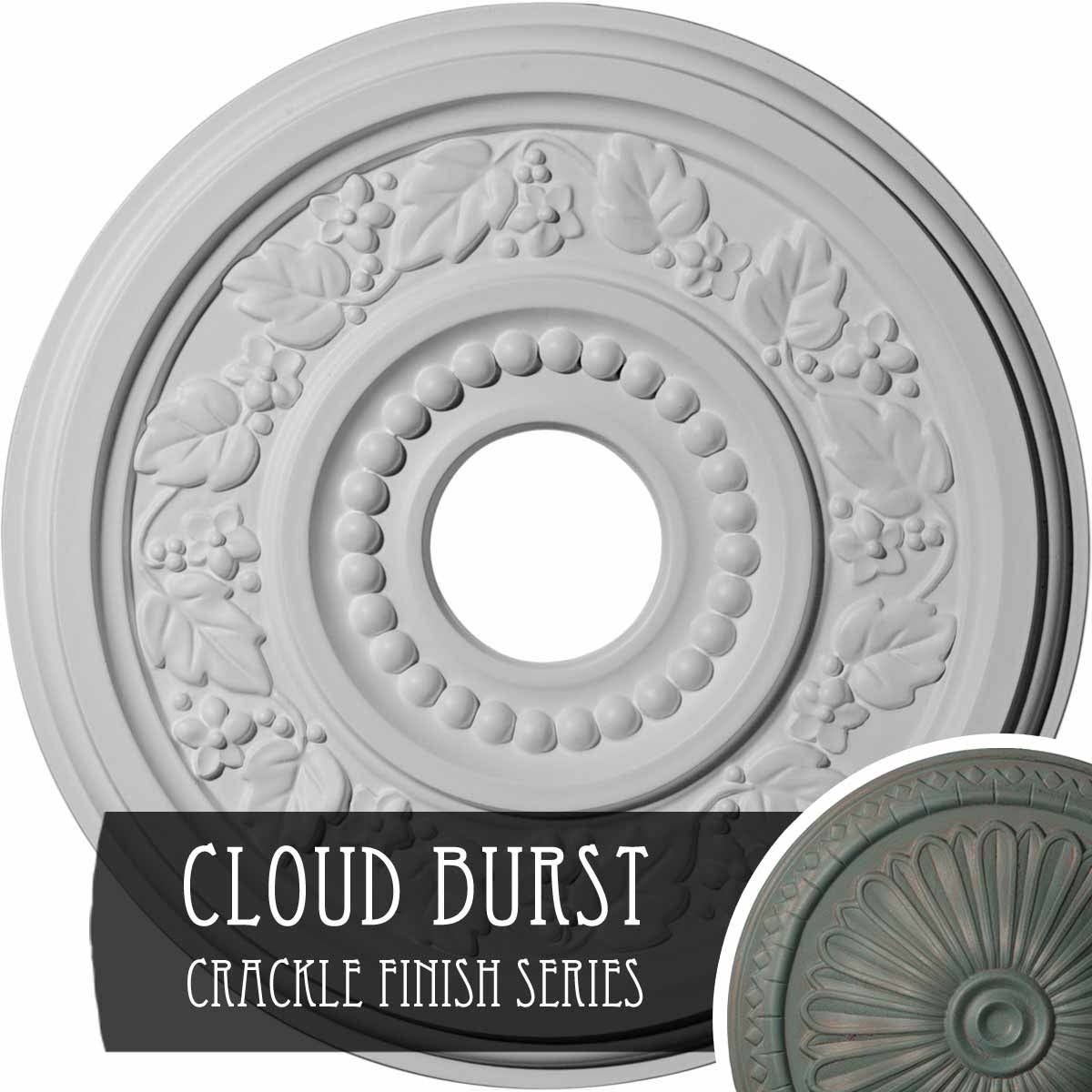 16 1/8 inchod x 3 1/2 inchid x 7/8 inchp Ceiling Medallion, Hand-Painted Cloud Burst C894