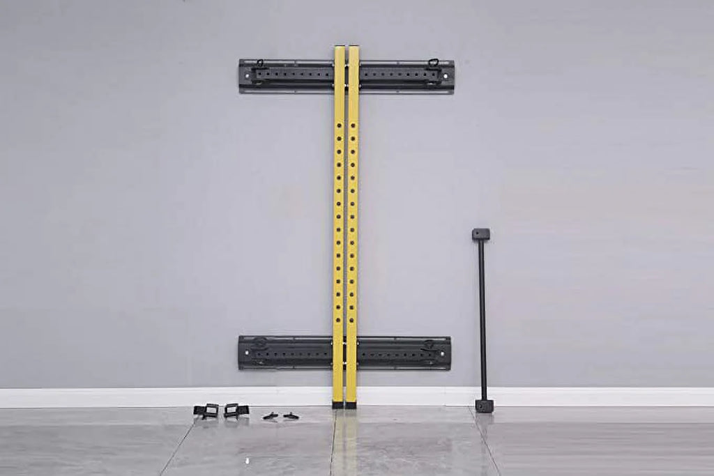 Steel Folding Wall Mounted Power Rack Cage with J Hooks and Pull Up Bar D79121