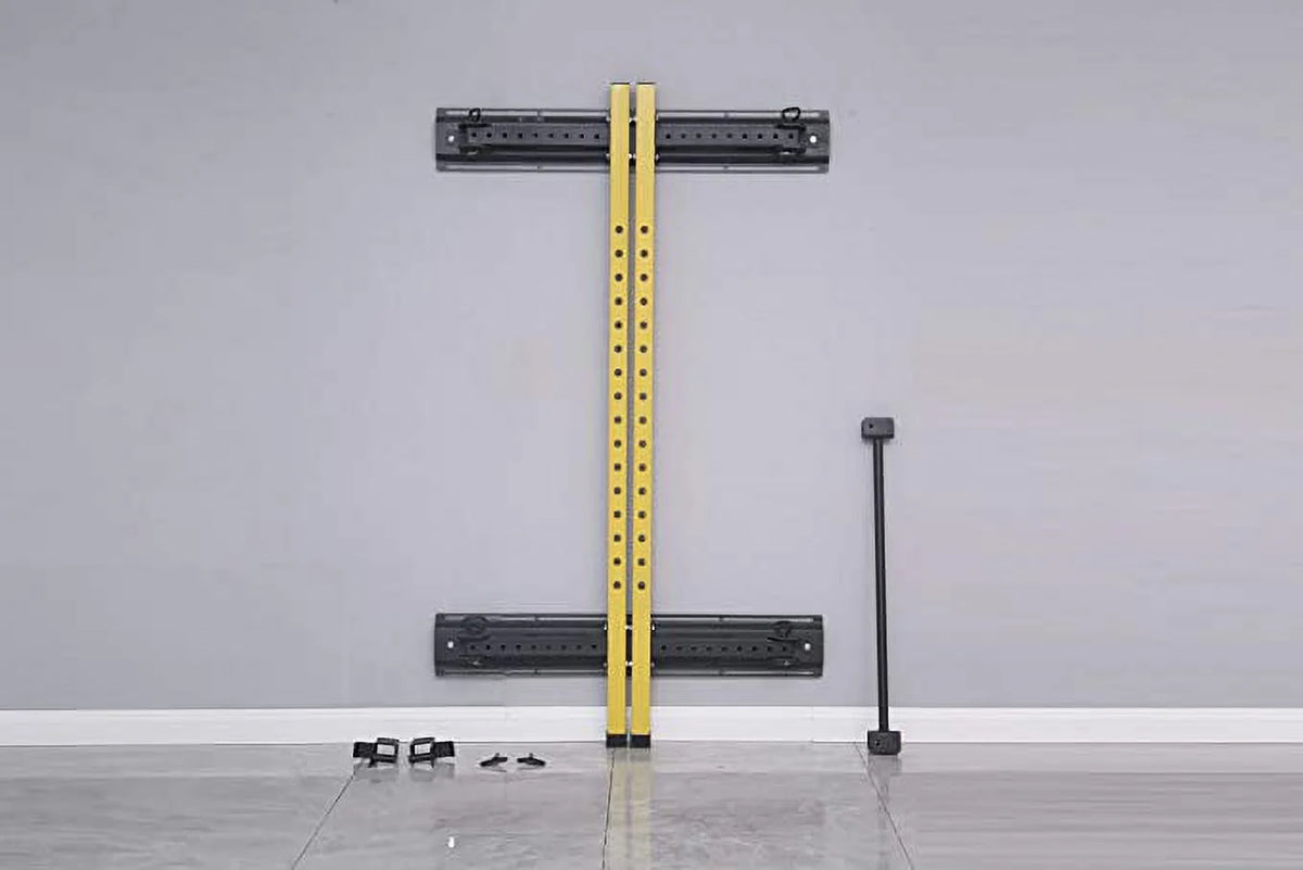 Steel Folding Wall Mounted Power Rack Cage with J Hooks and Pull Up Bar D79121