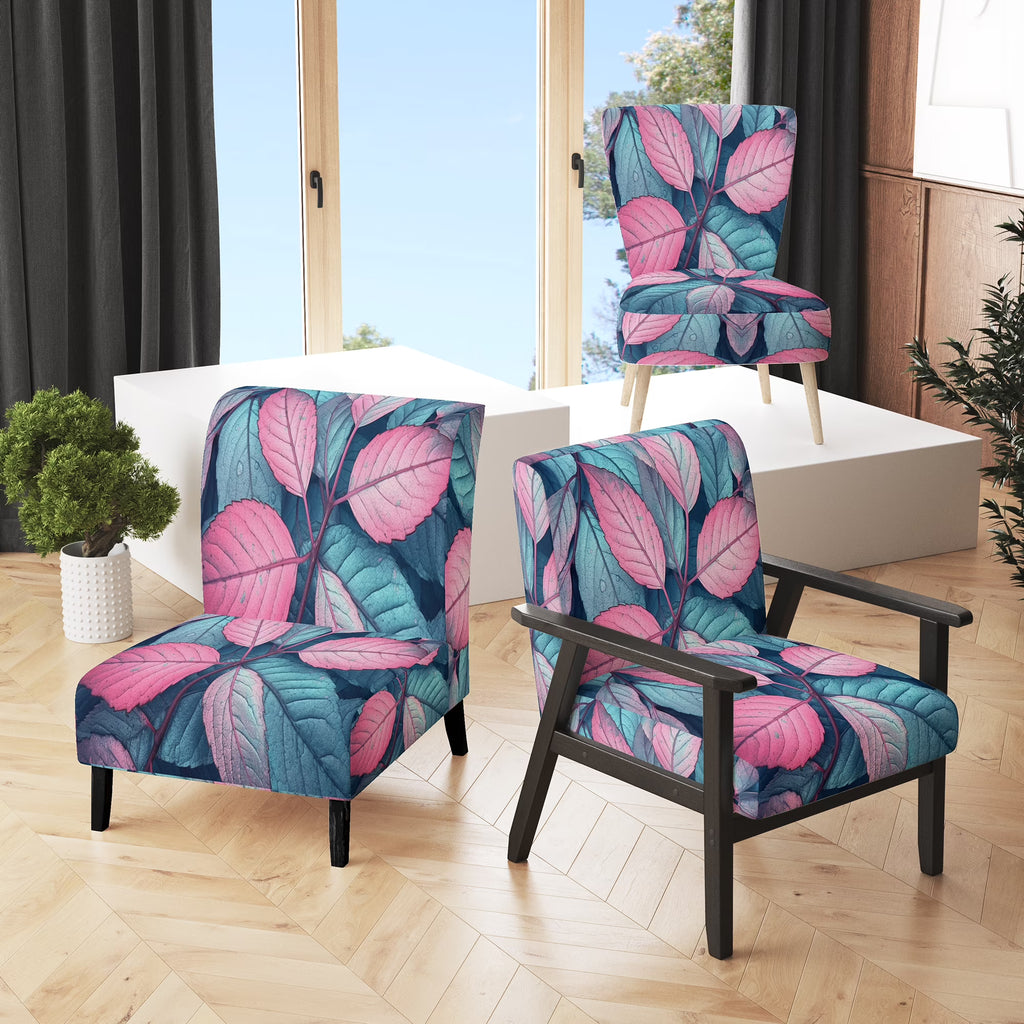 Upholstered Traditional Accent Chair and Floral Arm Chair C2579