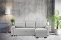Light Gray Reversible Sleeper Sectional Sofa with Storage Chaise X9089