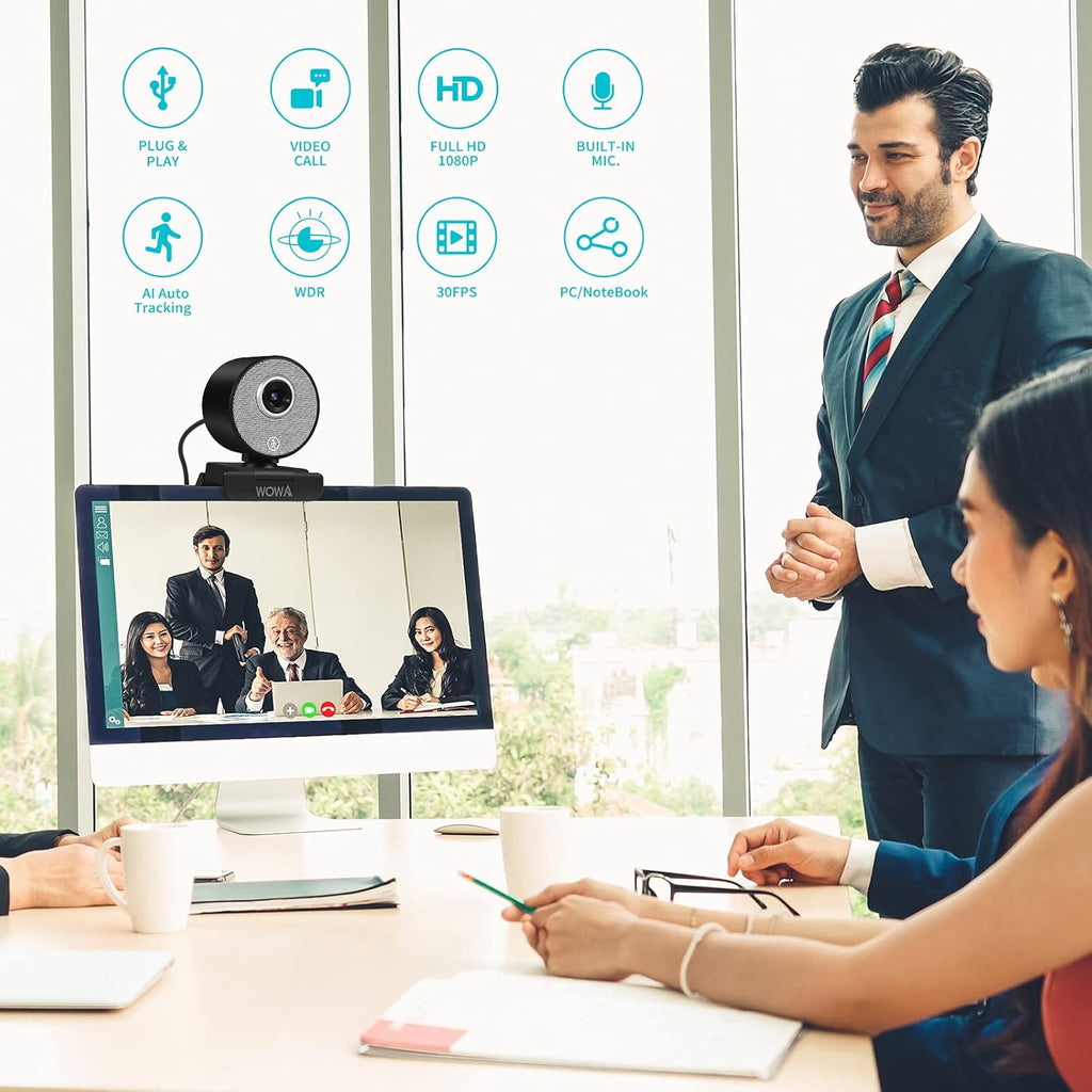 1080P Auto Tracking Webcam with Face Recognition O77080