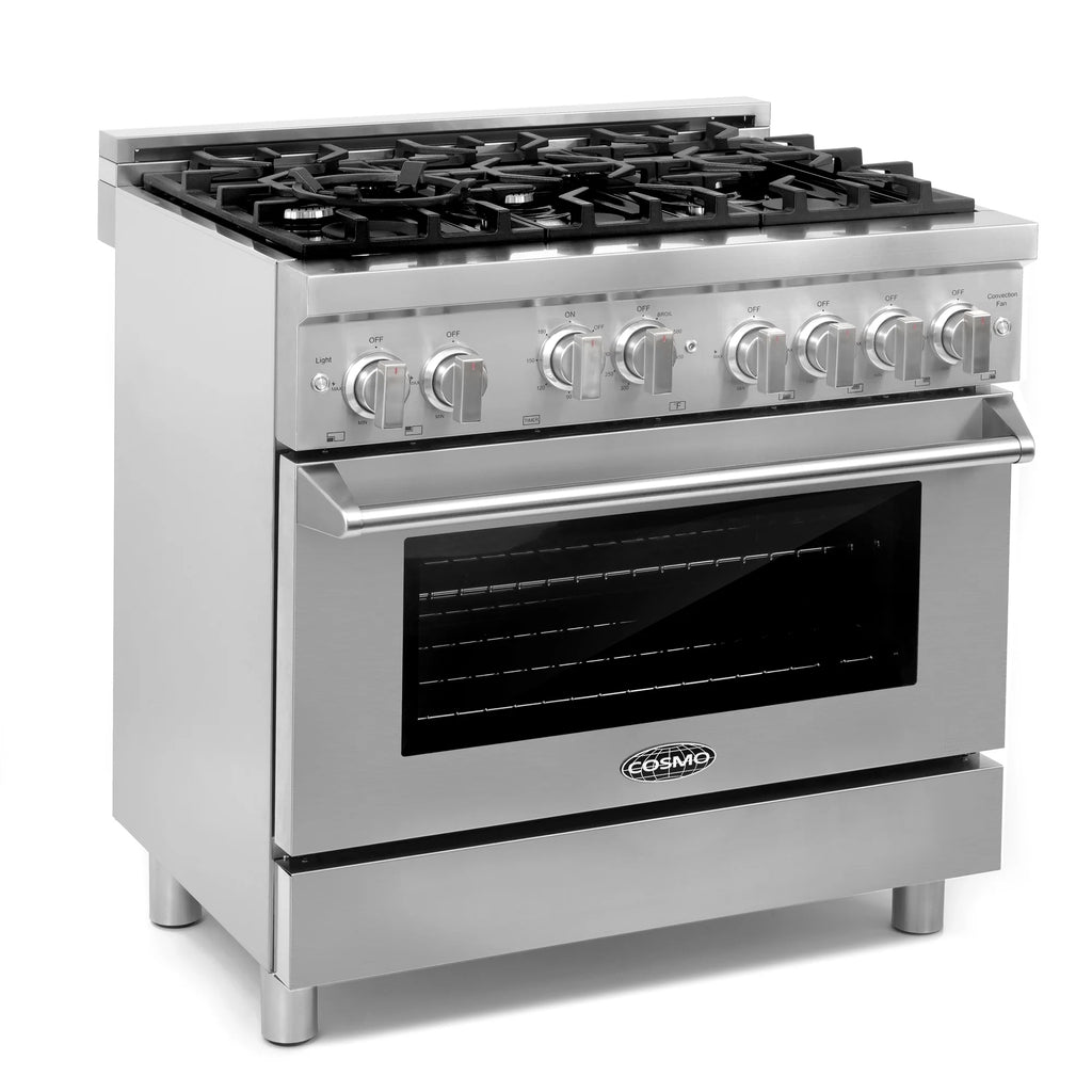 5 Piece Kitchen Appliance Package with Gas Range, Range Hood, Dishwasher, French Door Refrigerator & Wine Refrigerator R761
