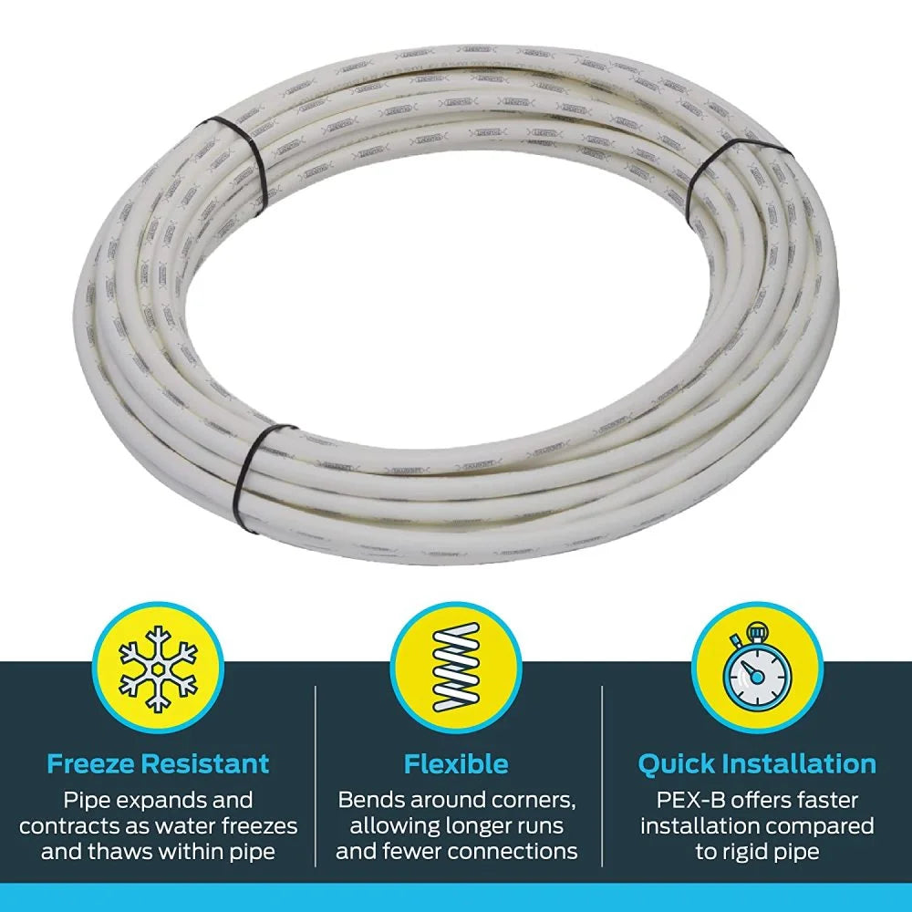 1/2" X 100' White Coil PEX Pipe D67440