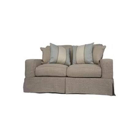 Beige Linen Loveseat Slip Cover Set J683804