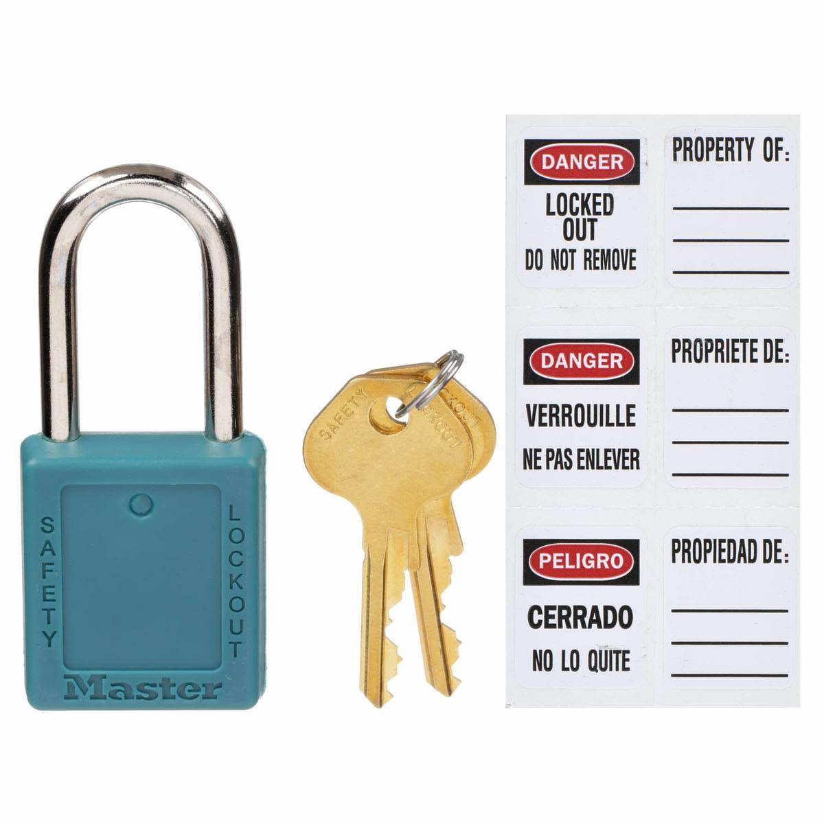 Teal Lockout Padlock, 1-3/4x22h, pk12 J789242