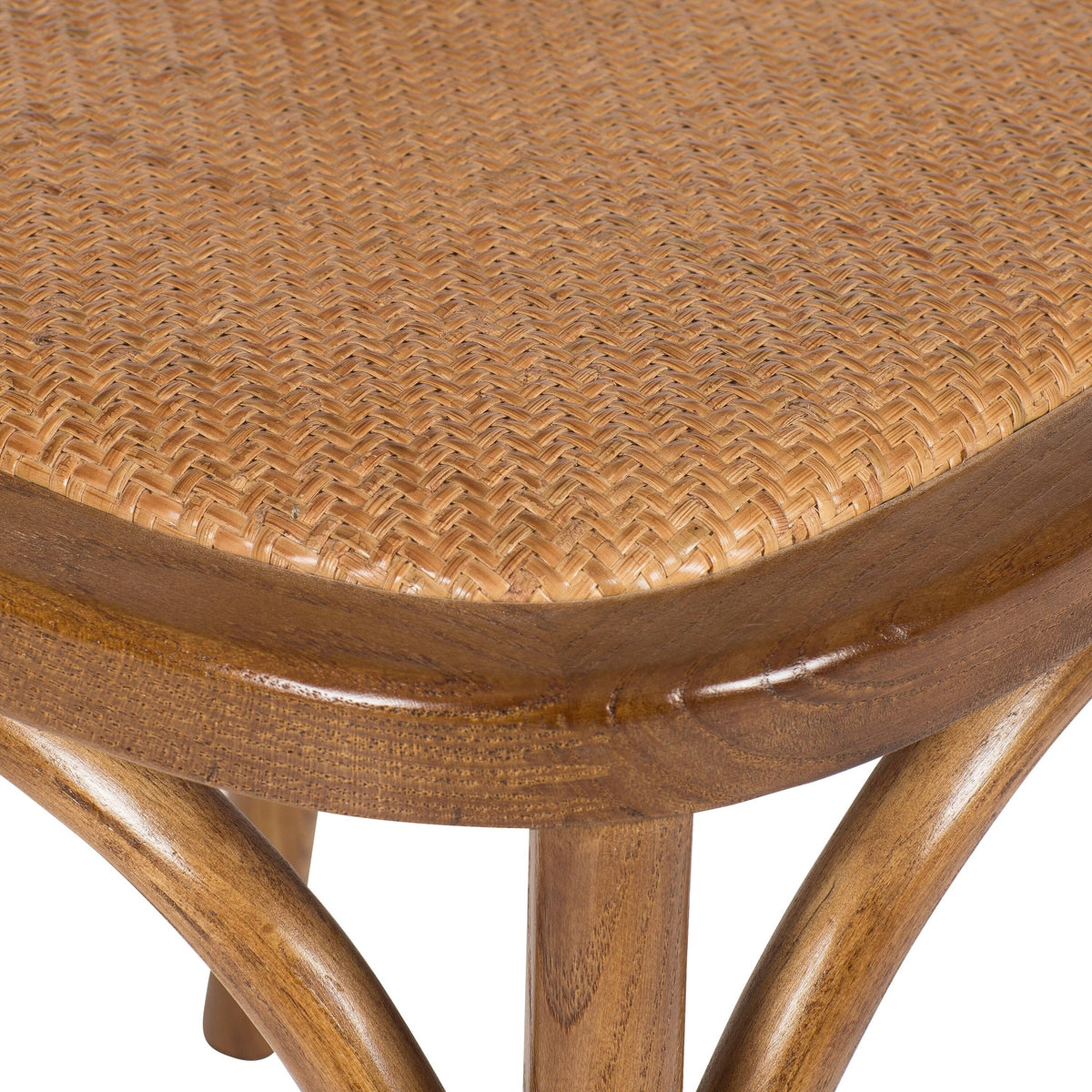 Caffe Walnut Rattan Crossback Chair (Set of 2) S1237
