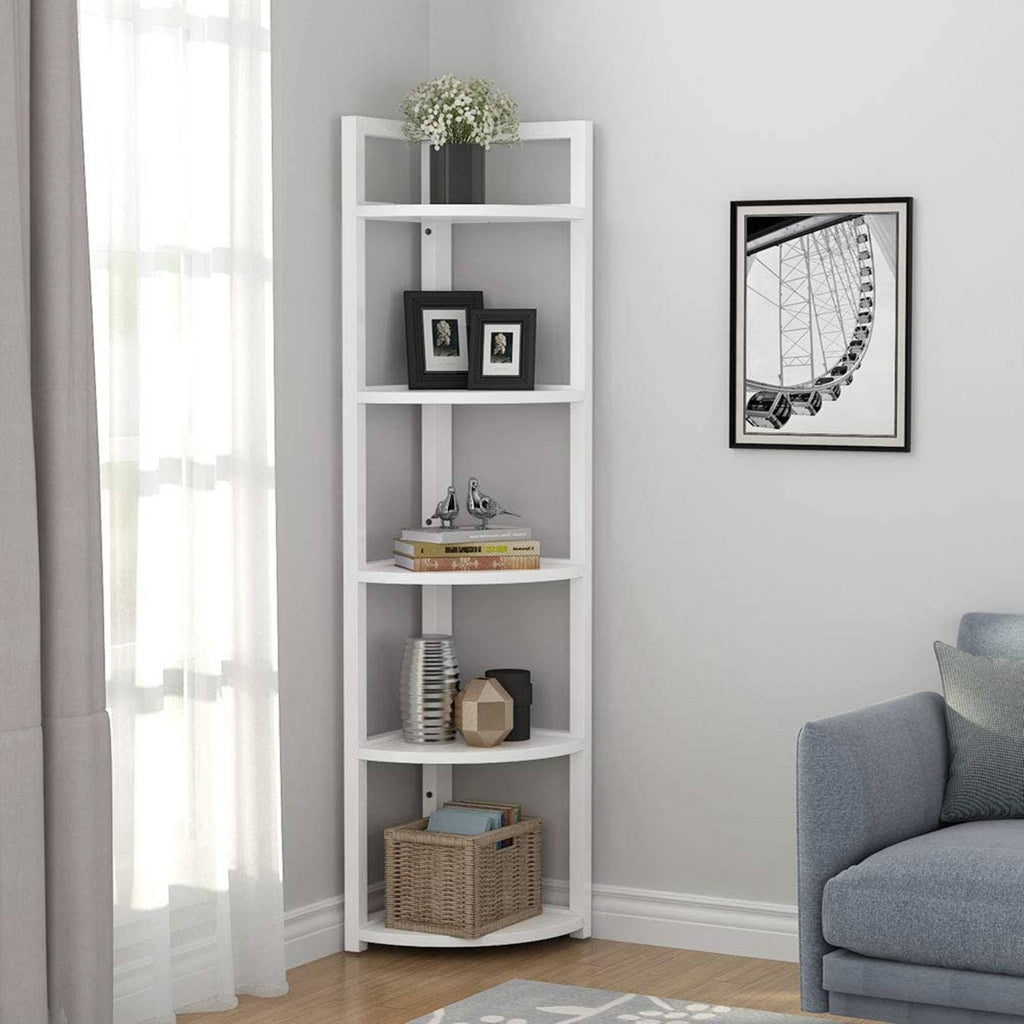 Black/Espresso 5 Tier Corner Bookshelf H37114