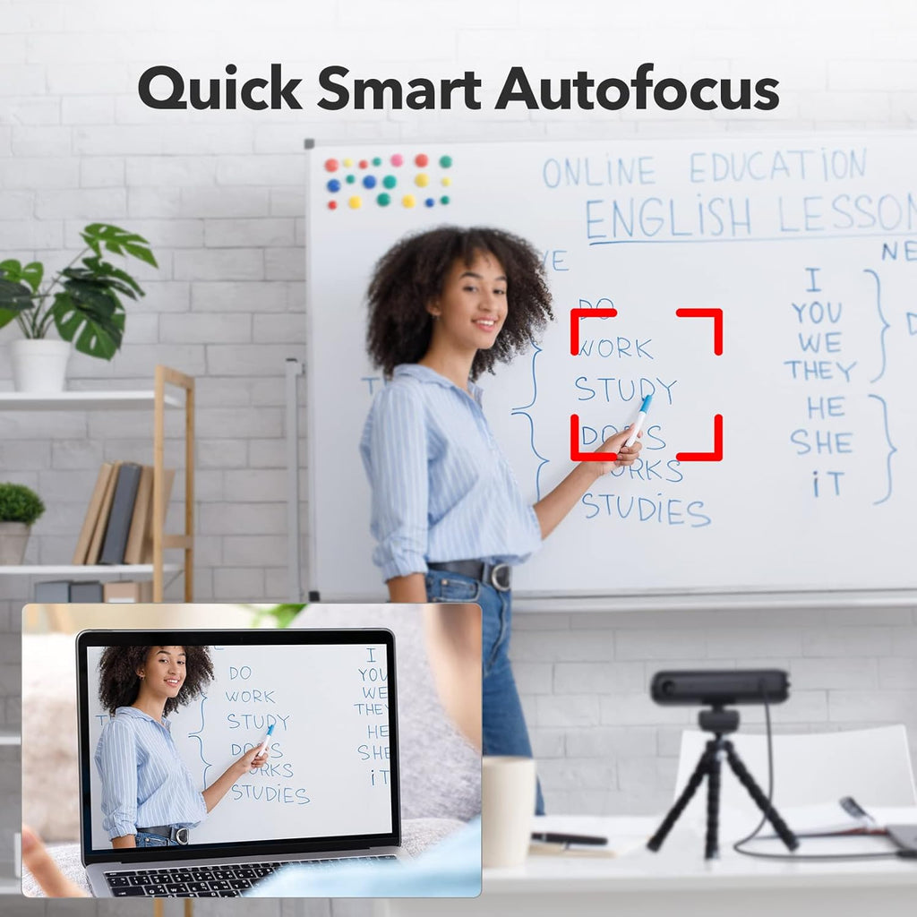 2K QHD Webcam with Microphone and Speaker, Autofocus, USB C, Privacy Cover Pack of 2 V5331