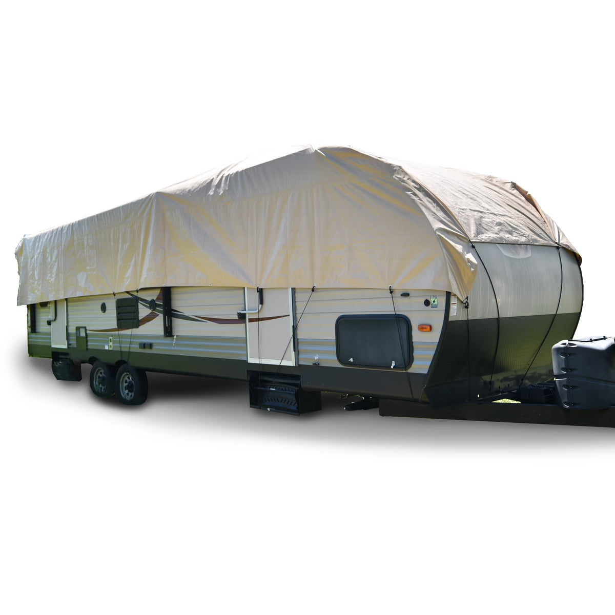 Tan Polyester RV Rooftop Cover, 20' Long x 16' Wide A202