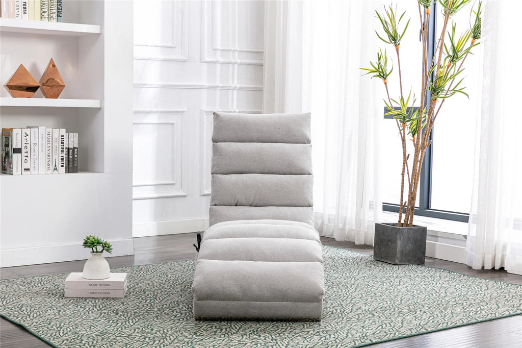LIGHT GREY Upholstered Recliner Sofa Bed R395