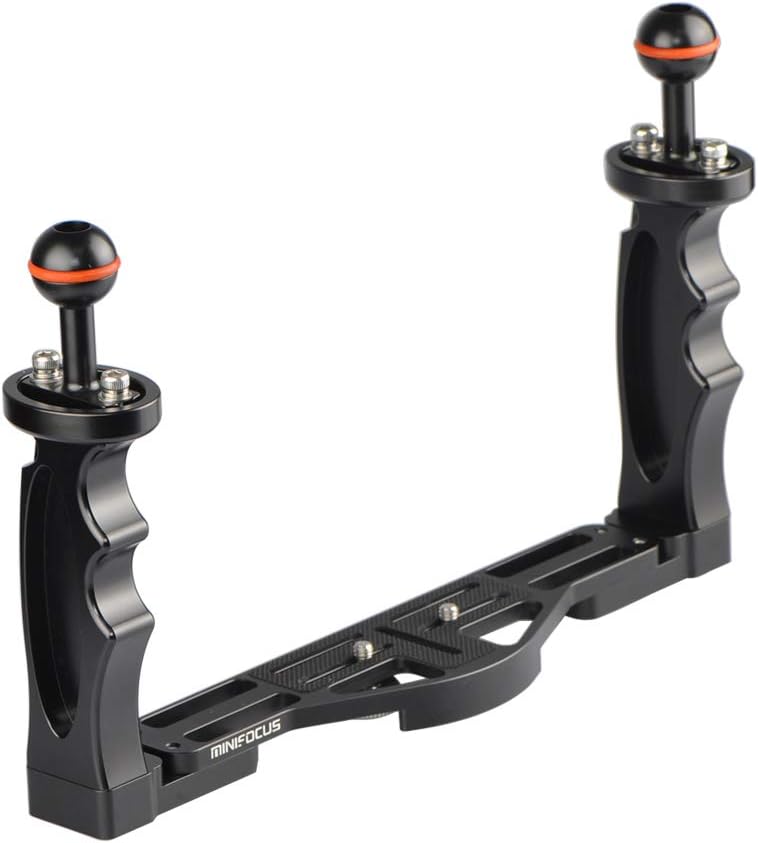 Underwater Dual Handheld Aluminum Alloy Video Stabilizer Holder with 2 1'' Ball Adapter T492409