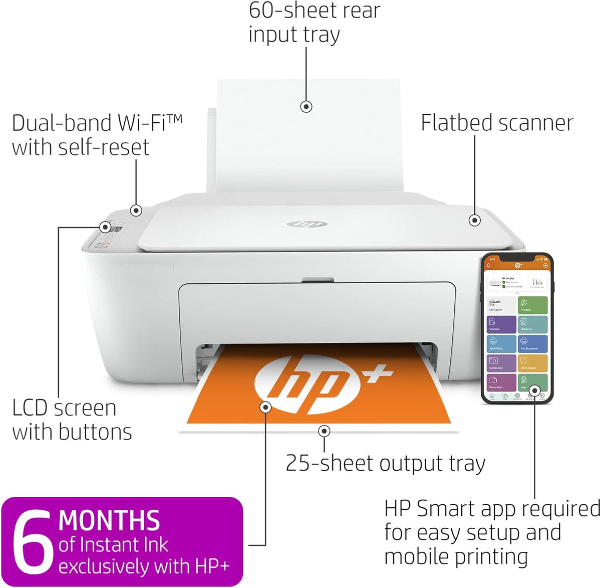 White Wireless All-in-One Color Inkjet Printer V2268
