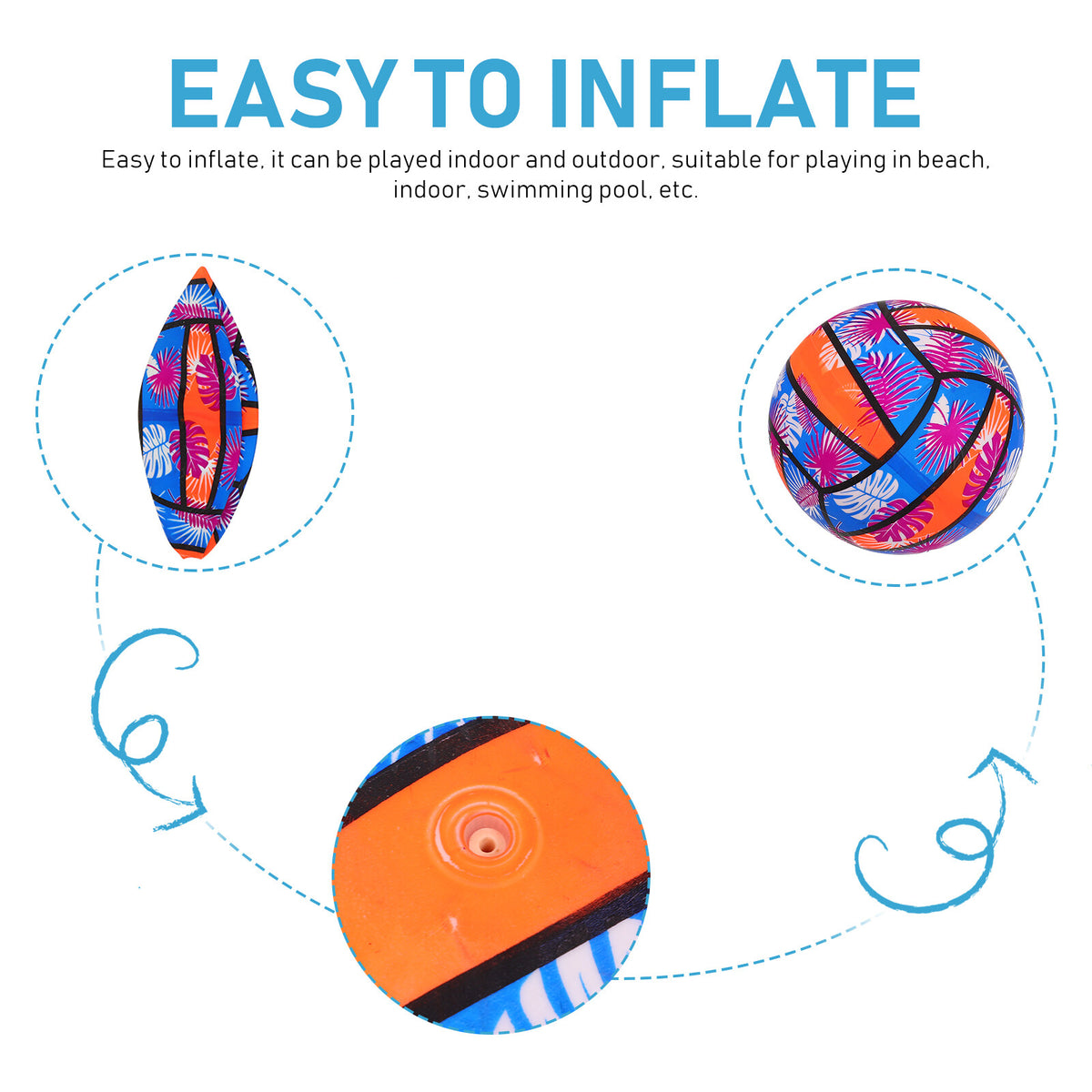 3Pcs Colorful Inflatable Water Volleyball Toy W921