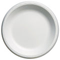 White 10 1/4 Dia Round Laminated Foam Plates, 125/pack N657