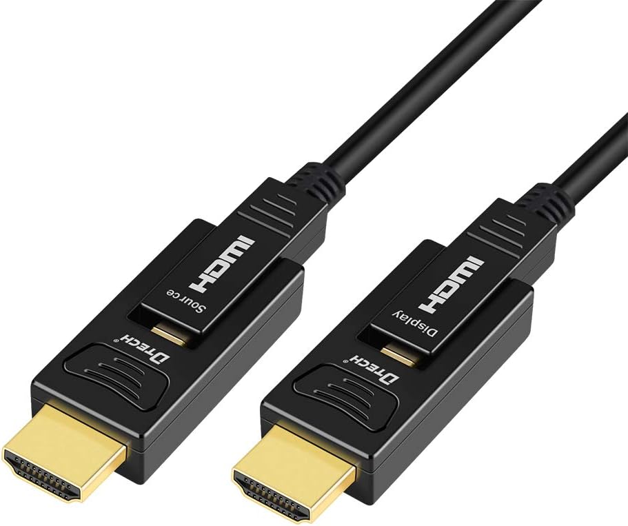 Fiber Optic HDMI Cable 50 Feet Ultra HD 4K 60Hz 18Gbps High Speed with Dual Micro HDMI and Standard HDMI Connector D761294