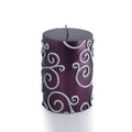 Purple Scroll Pillar Candle 12Pcs L448015