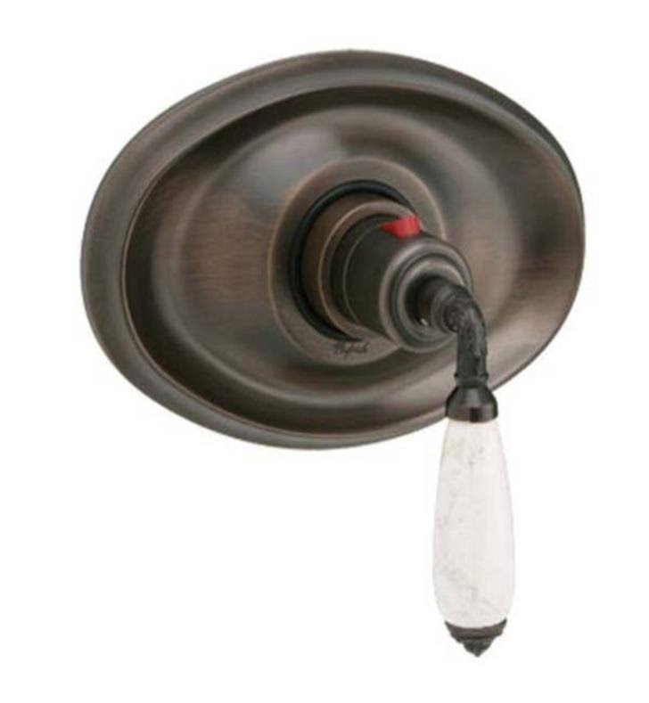 Polished Nickel Thermostatic Shower Trim with White Marble Lever Handle X4454