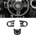 Carbon Fiber Steering Wheel Cover Trim 3Pcs Black T3506