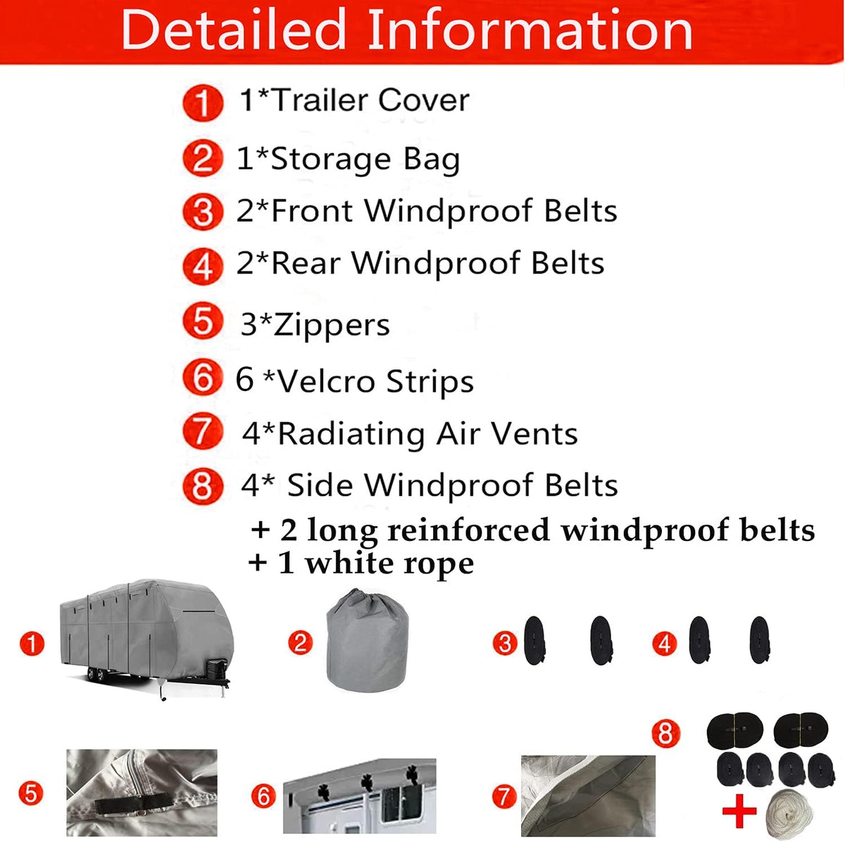 Waterproof 420D Heavy Duty Polyester Oxford RV Cover B9945