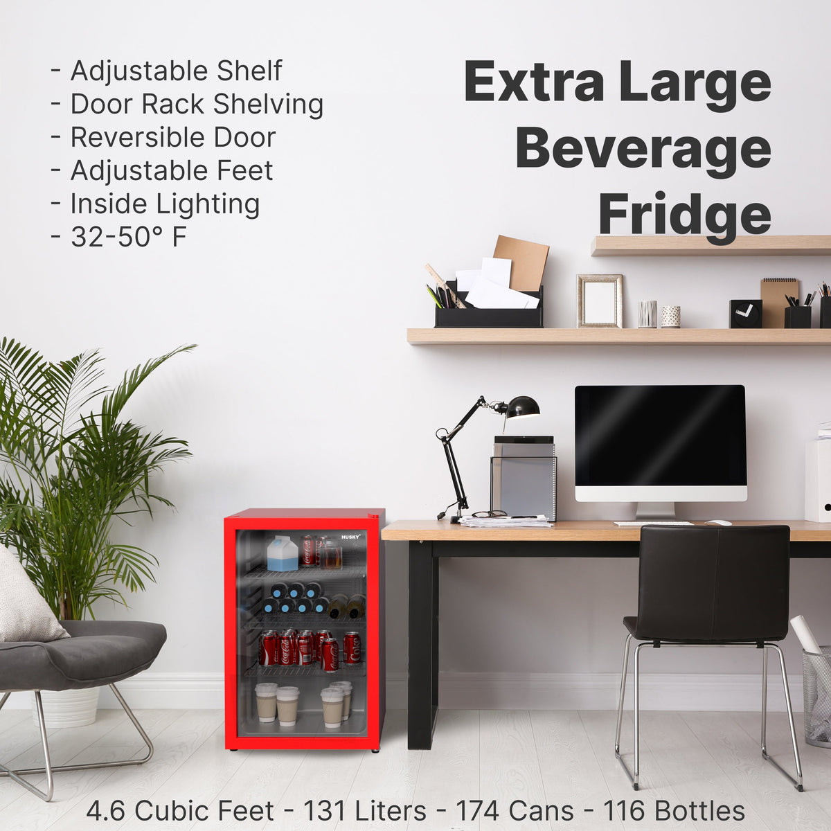 Red Freestanding Mini Fridge F20826
