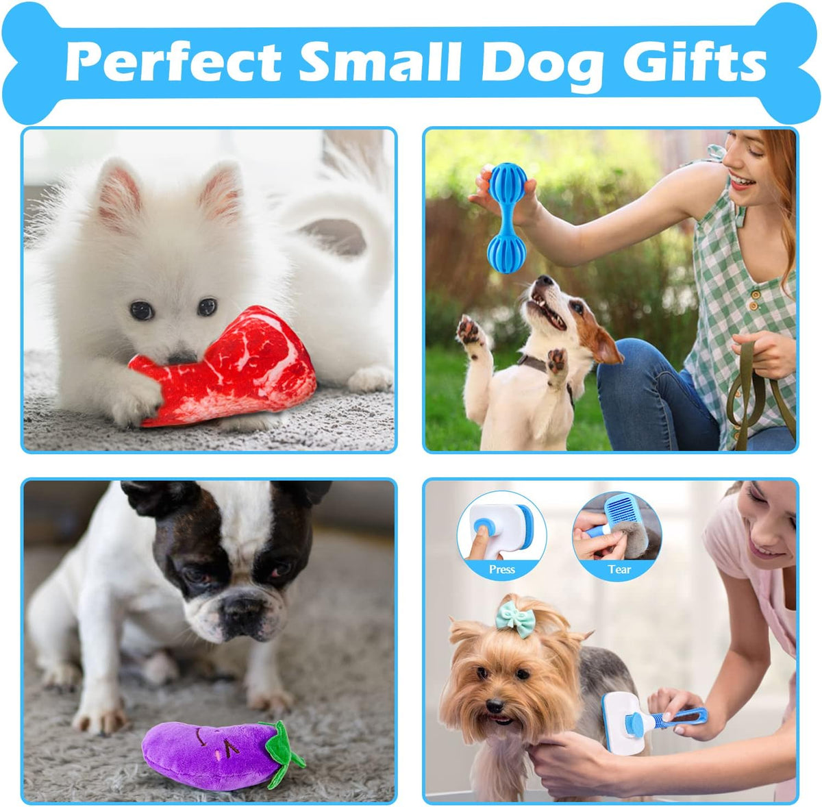 Puppy Teething Chew Toys Pack with Stuffed Squeaky Toys, Dog Ball, Ring Toy, Rope Toy N9166