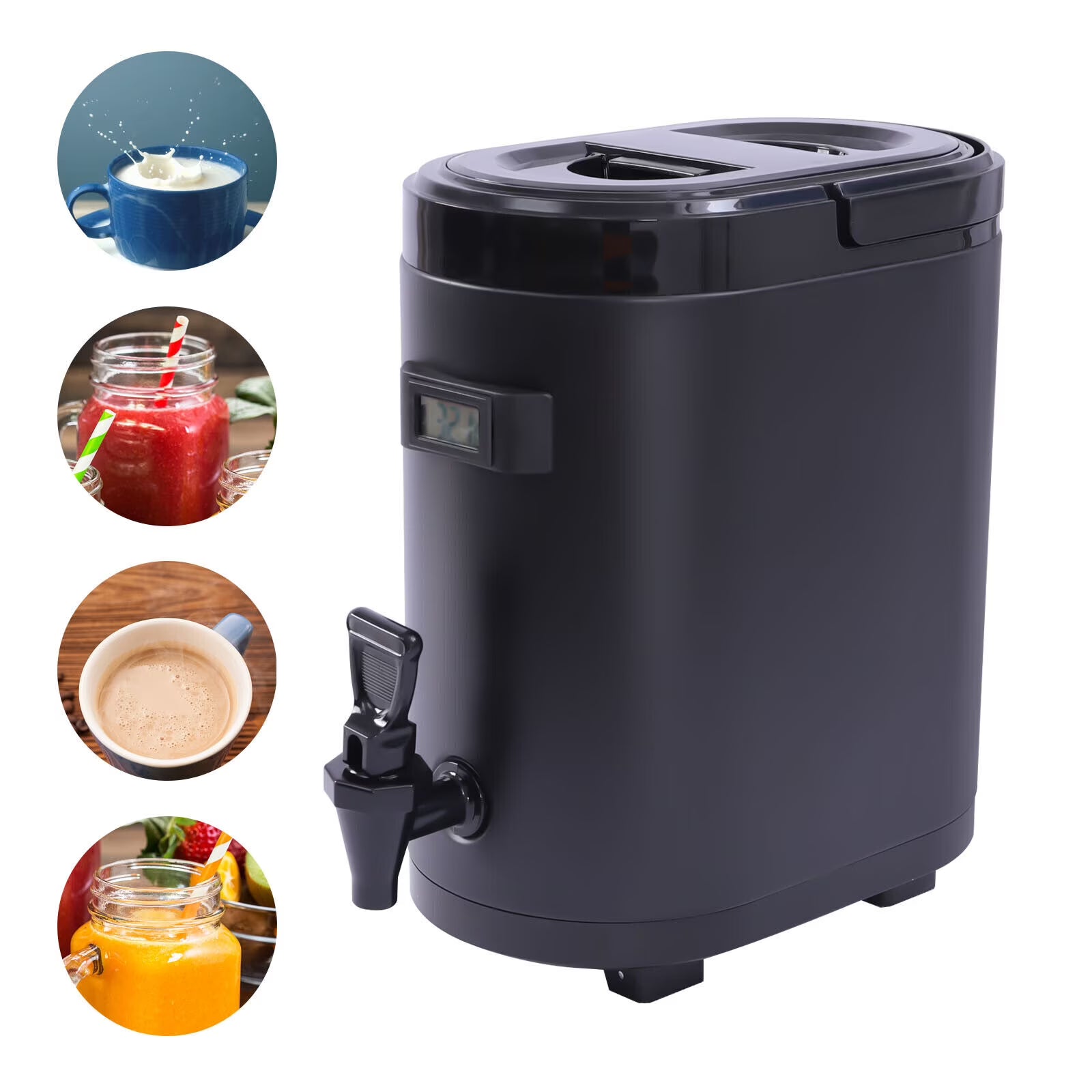 8L Insulated Beverage Dispenser with Temp Show L437411