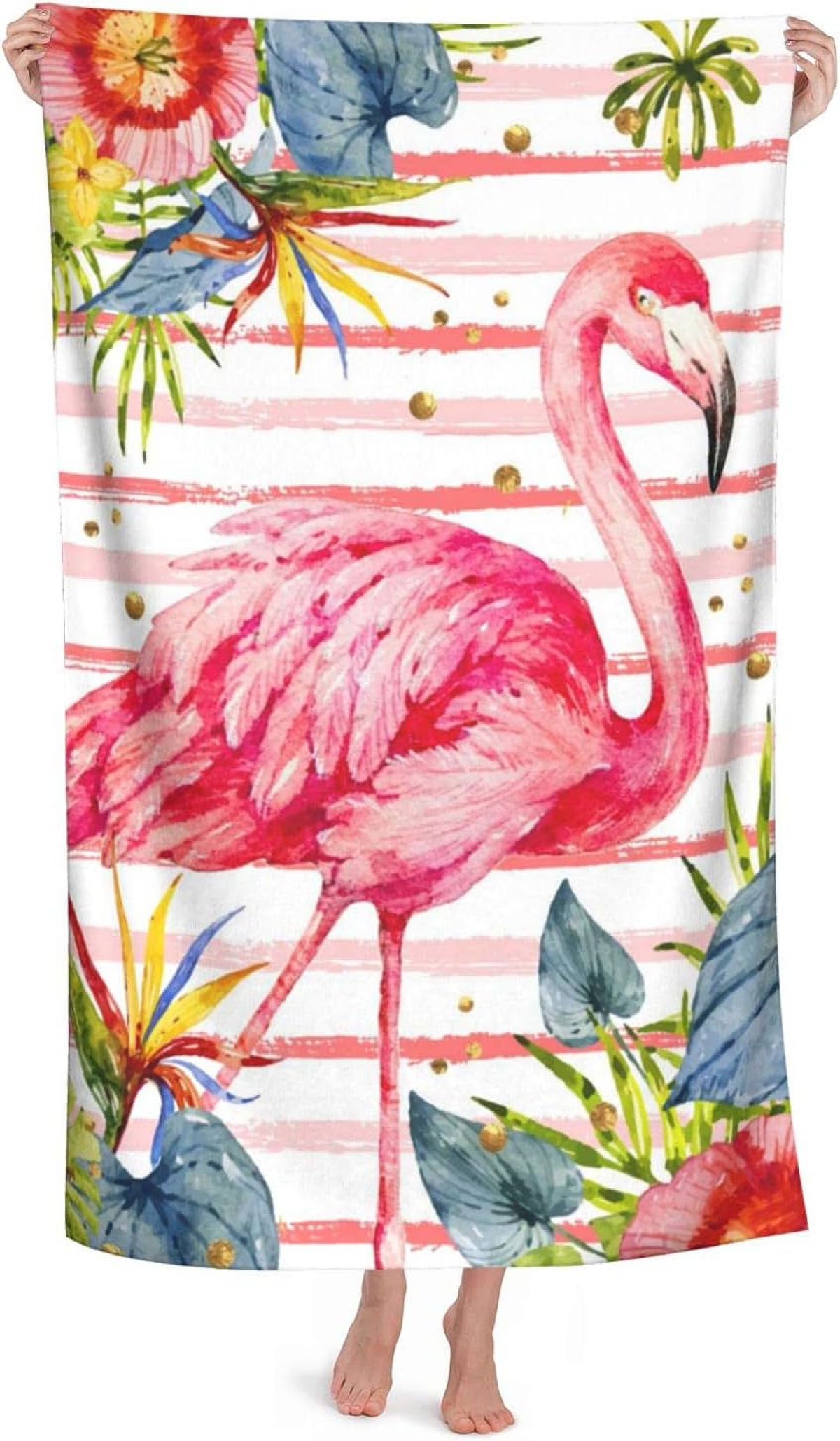 Pink Flamingo Towel 52X32 Beach Bathing Towel B65886