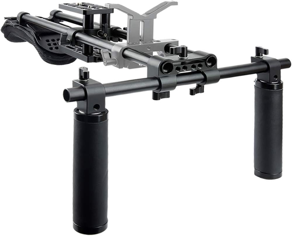 15mm Shoulder Pad Rig Support System with Riser Base Plate Mount, 15mm Rod and Handle Grips for DSLR Camera Y8373