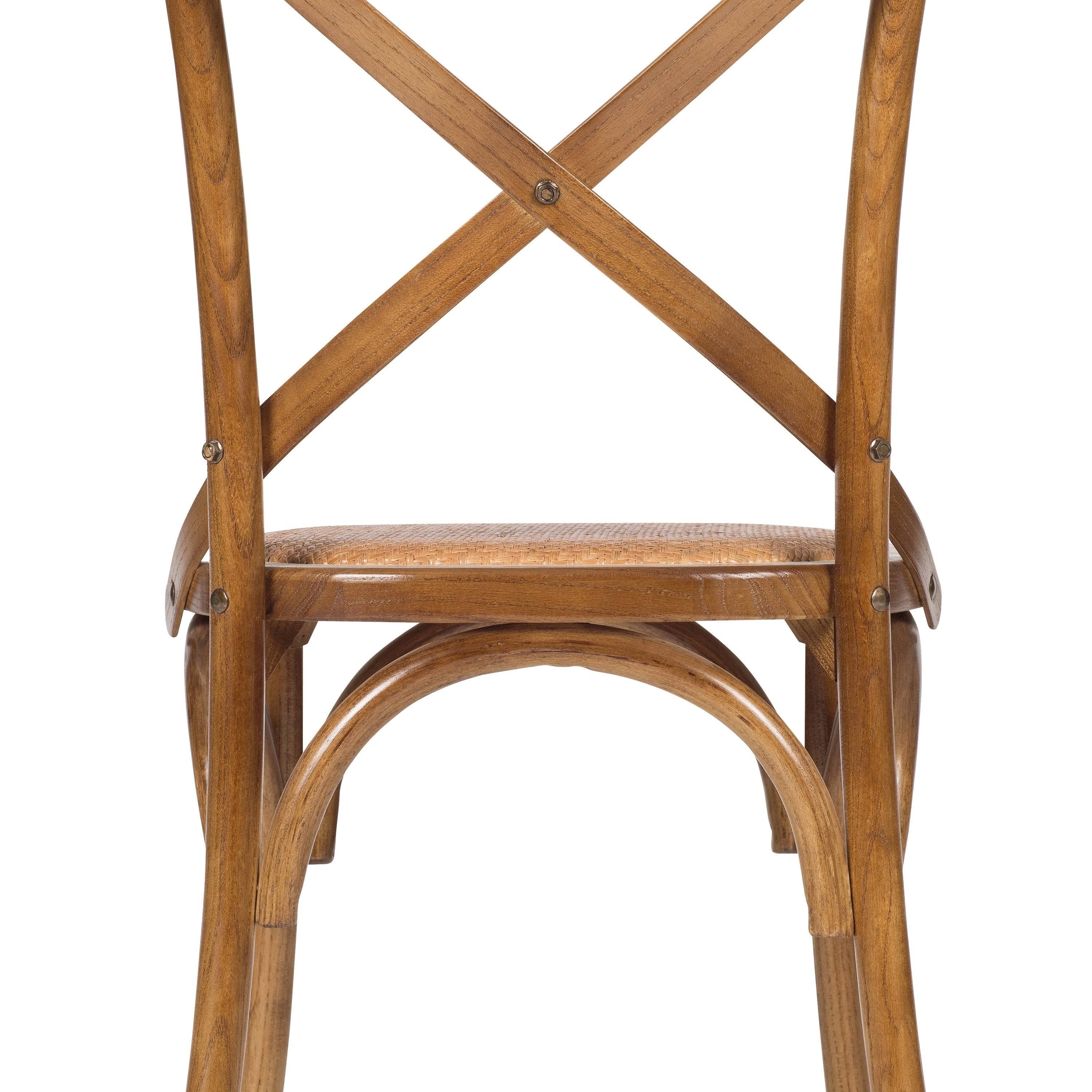 Caffe Walnut Rattan Crossback Chair (Set of 2) S1237