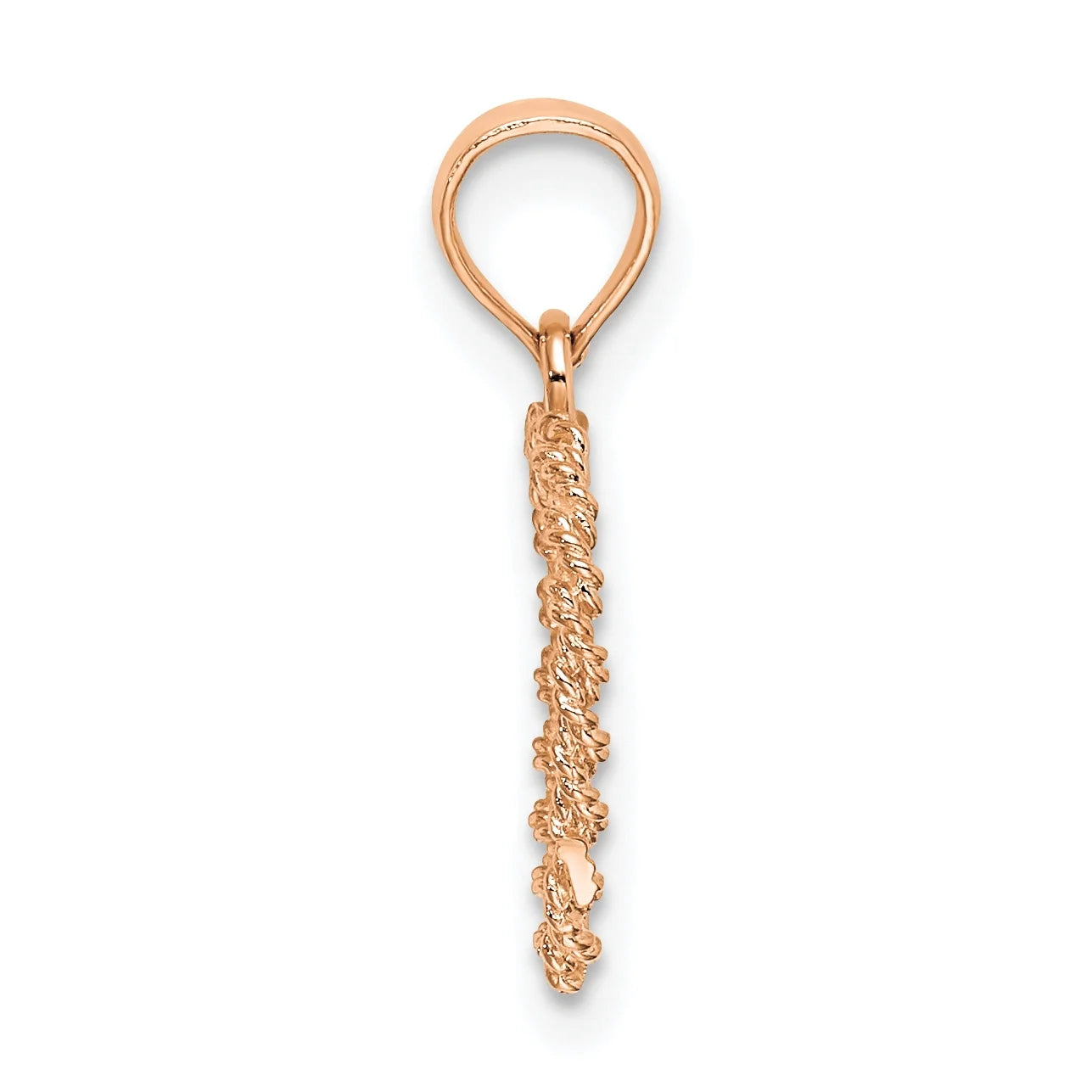 14K Rose Gold 3D Polished Rope Heart Pendant With 10K Yellow Gold Lightweight Rope Chain 16" G84739