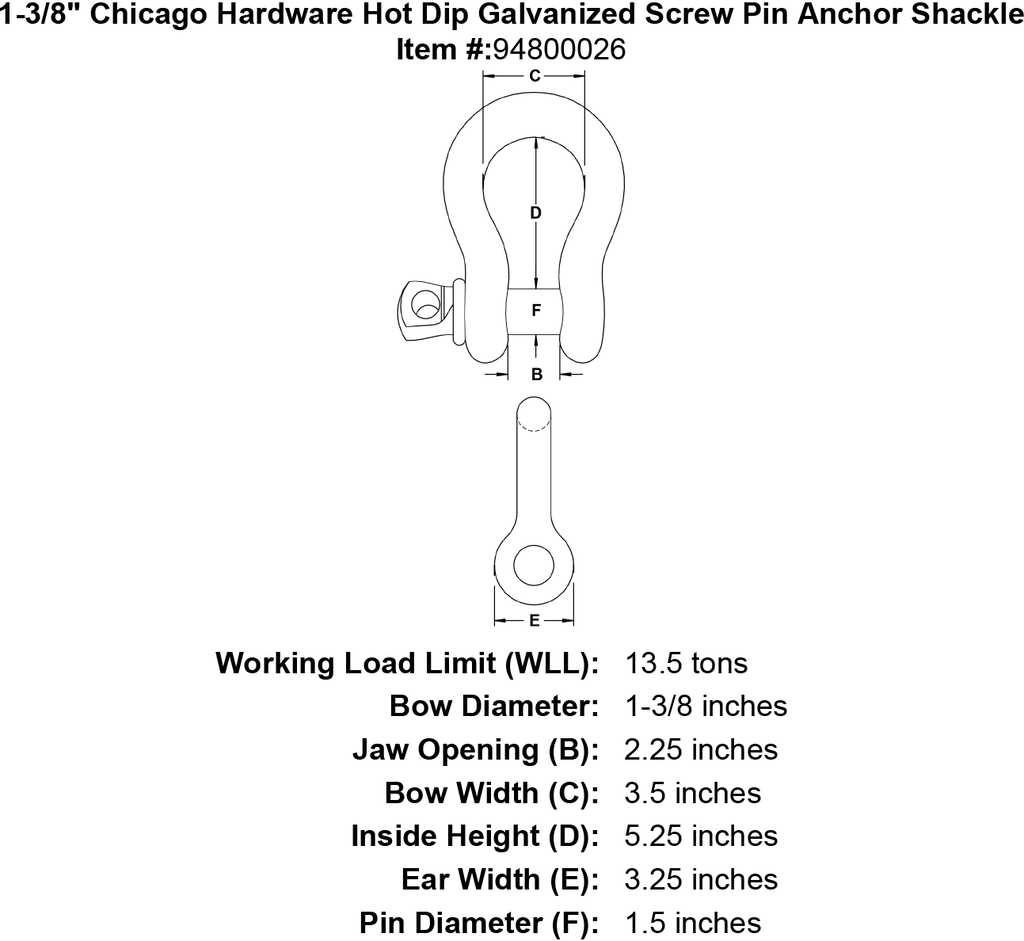 Hot Dip Galvanized Screw Pin Anchor Shackle O882
