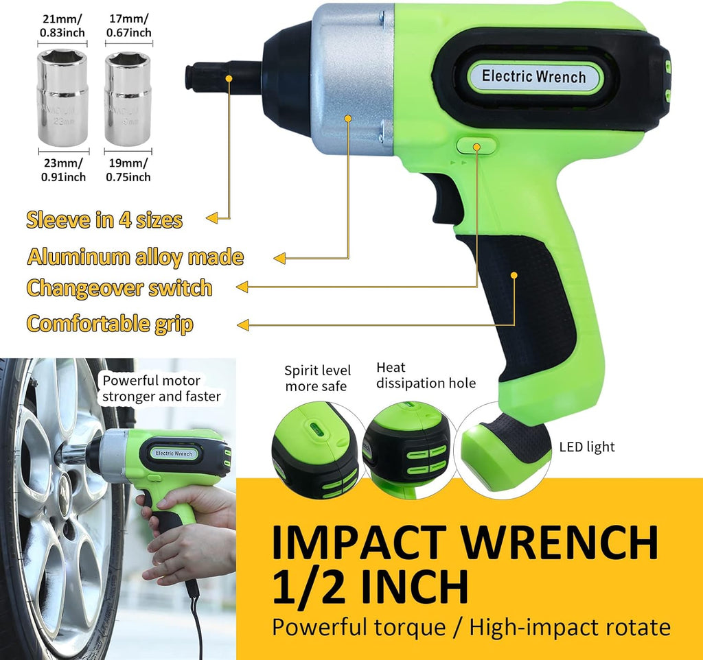 5 Ton 12V Hydraulic Car Jack Kit with Electric Impact Wrench and Tire Inflator M1218