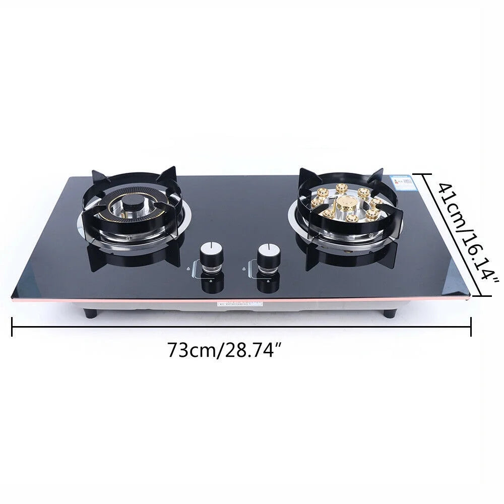 2 Burners Built-in Natural Gas Cooktop 730*410mm R148