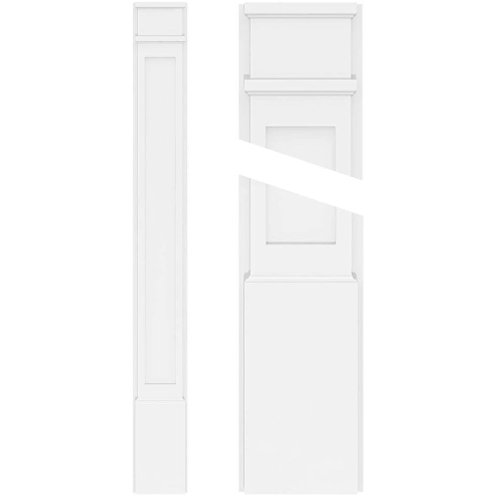 Flat Panel PVC Pilaster with Decorative Capital & Base (Pair) R951307