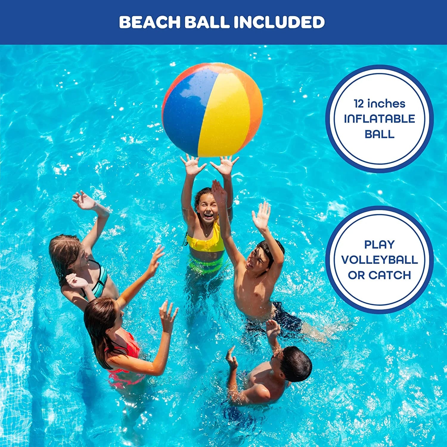 Giant Inflatable Palm Tree Volleyball Net Set with Ball, 12 ft Long F608915